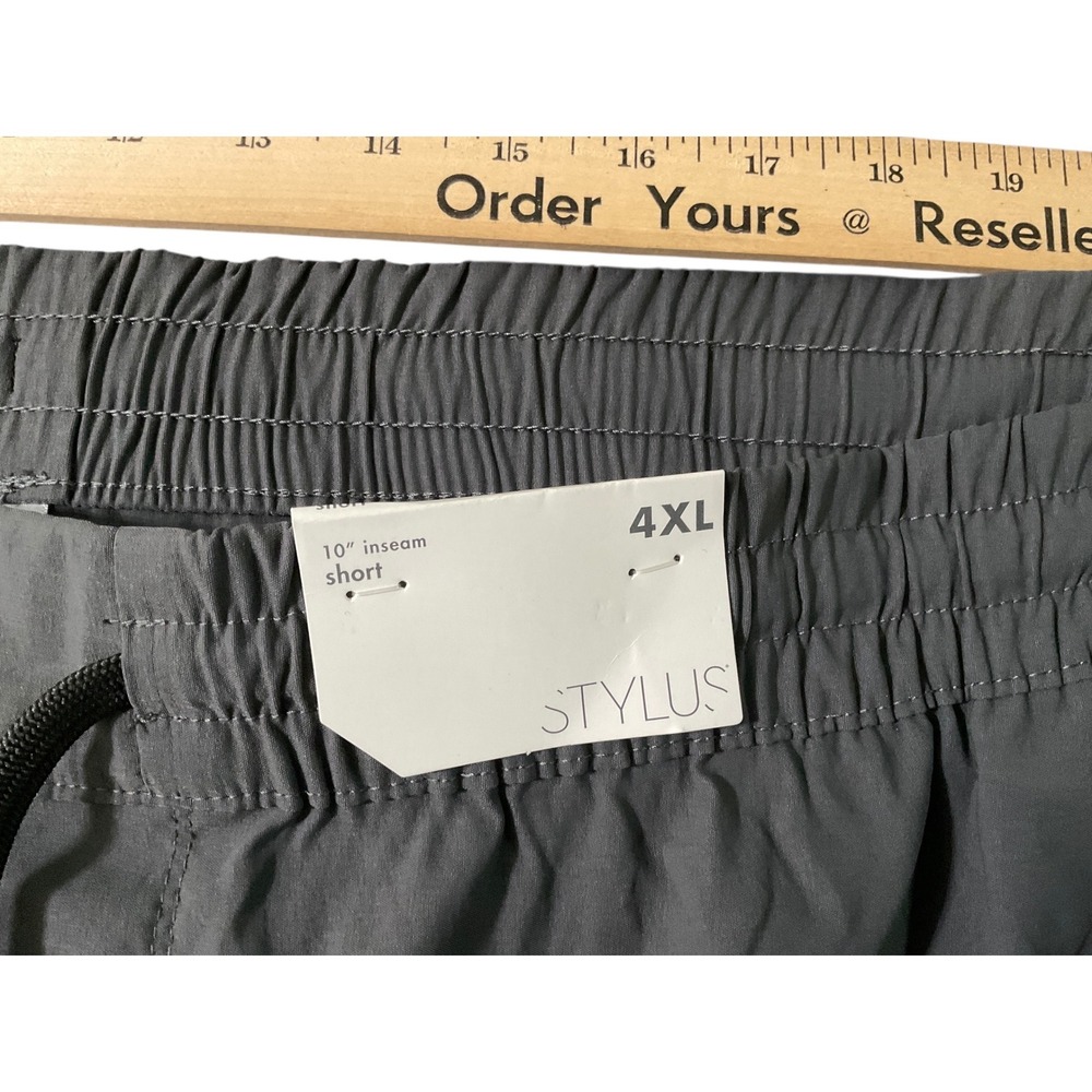 Stylus Mens Big & Tall 4XL Charcoal Smoke 10 Inch Inseam Shorts NWT 581-2407 - Picture 8 of 10